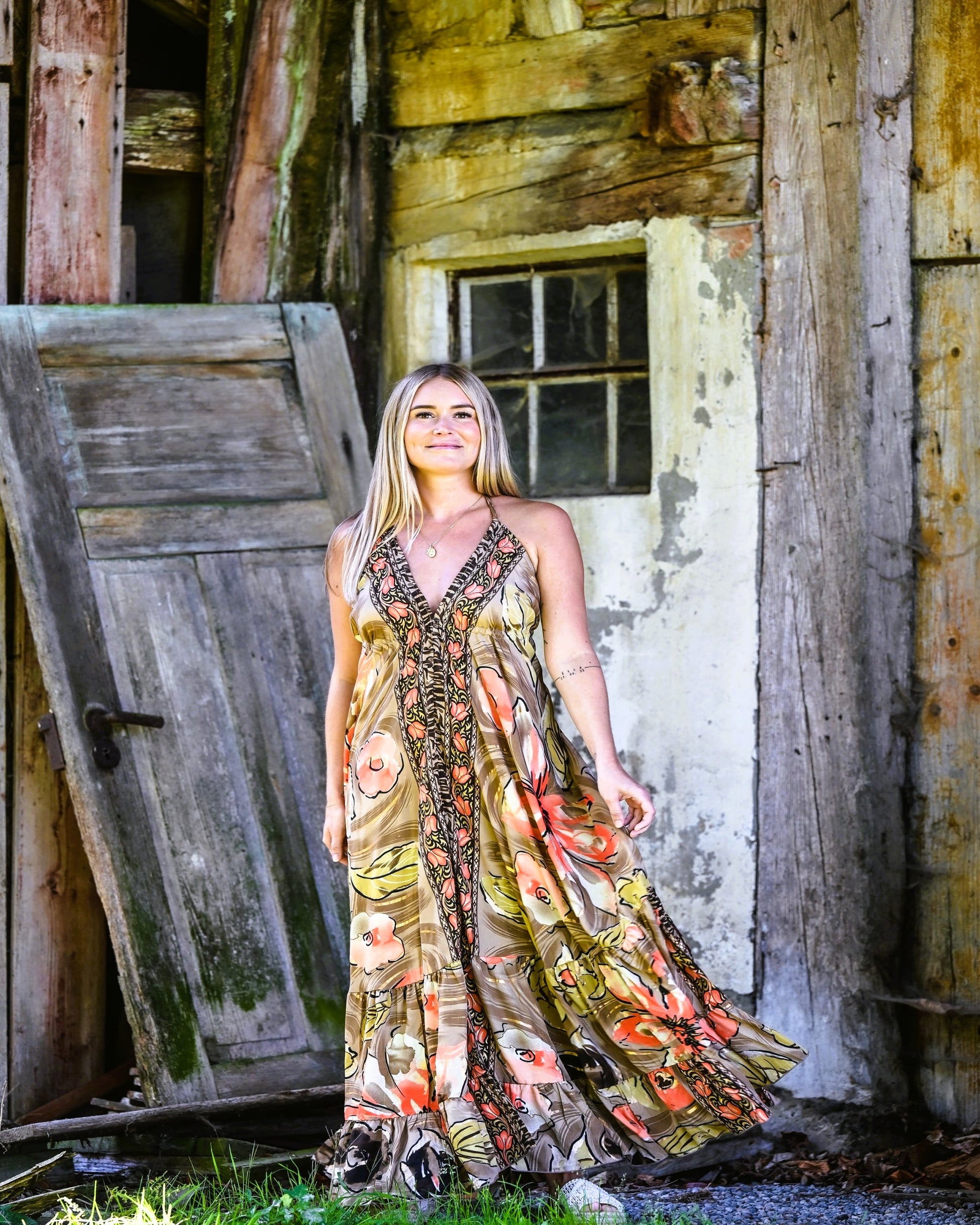 Amara - Boho Maxikleid aus Seide & Viskose | ZOLYA Collection