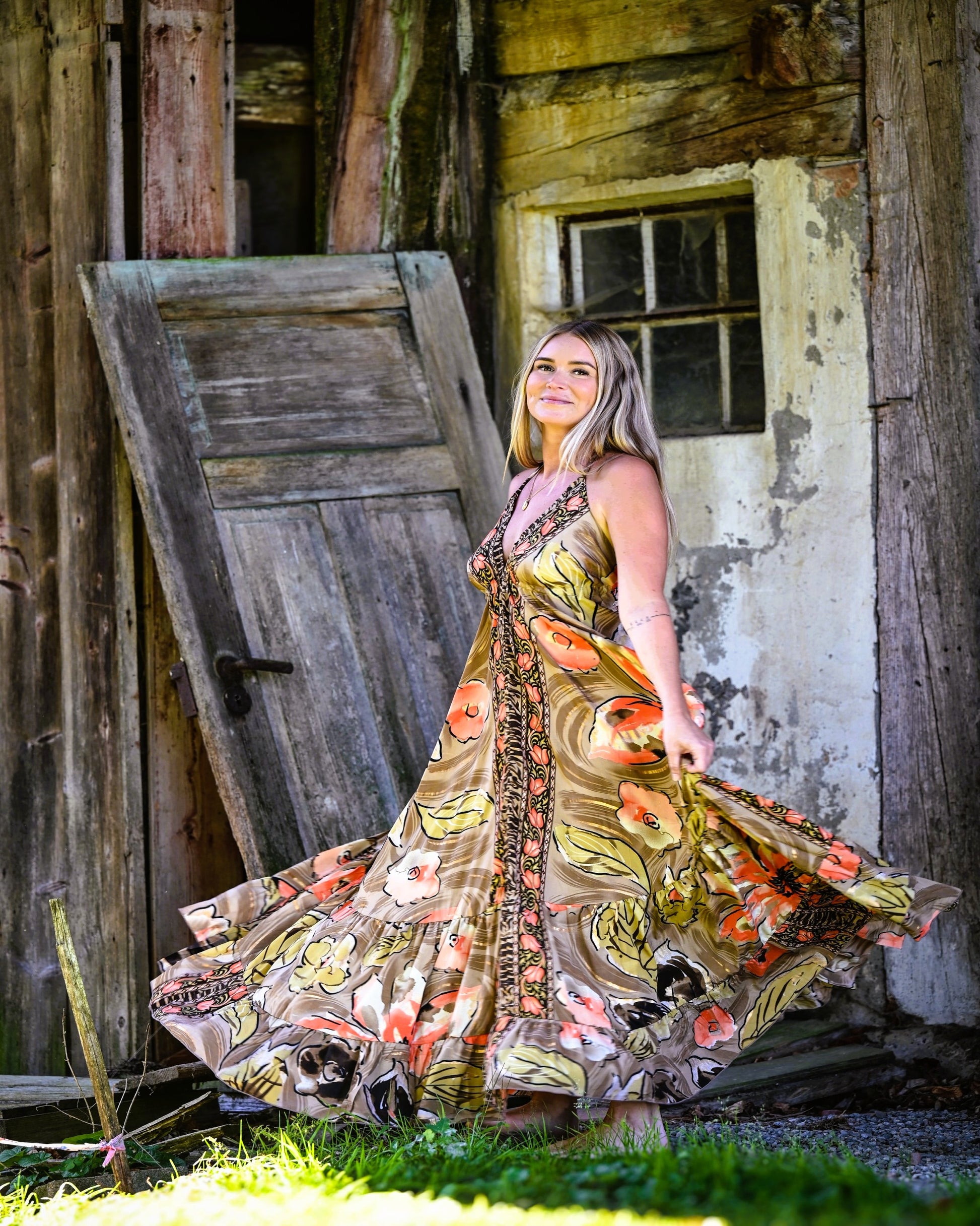 Amara - Boho Maxikleid aus Seide & Viskose | ZOLYA Collection