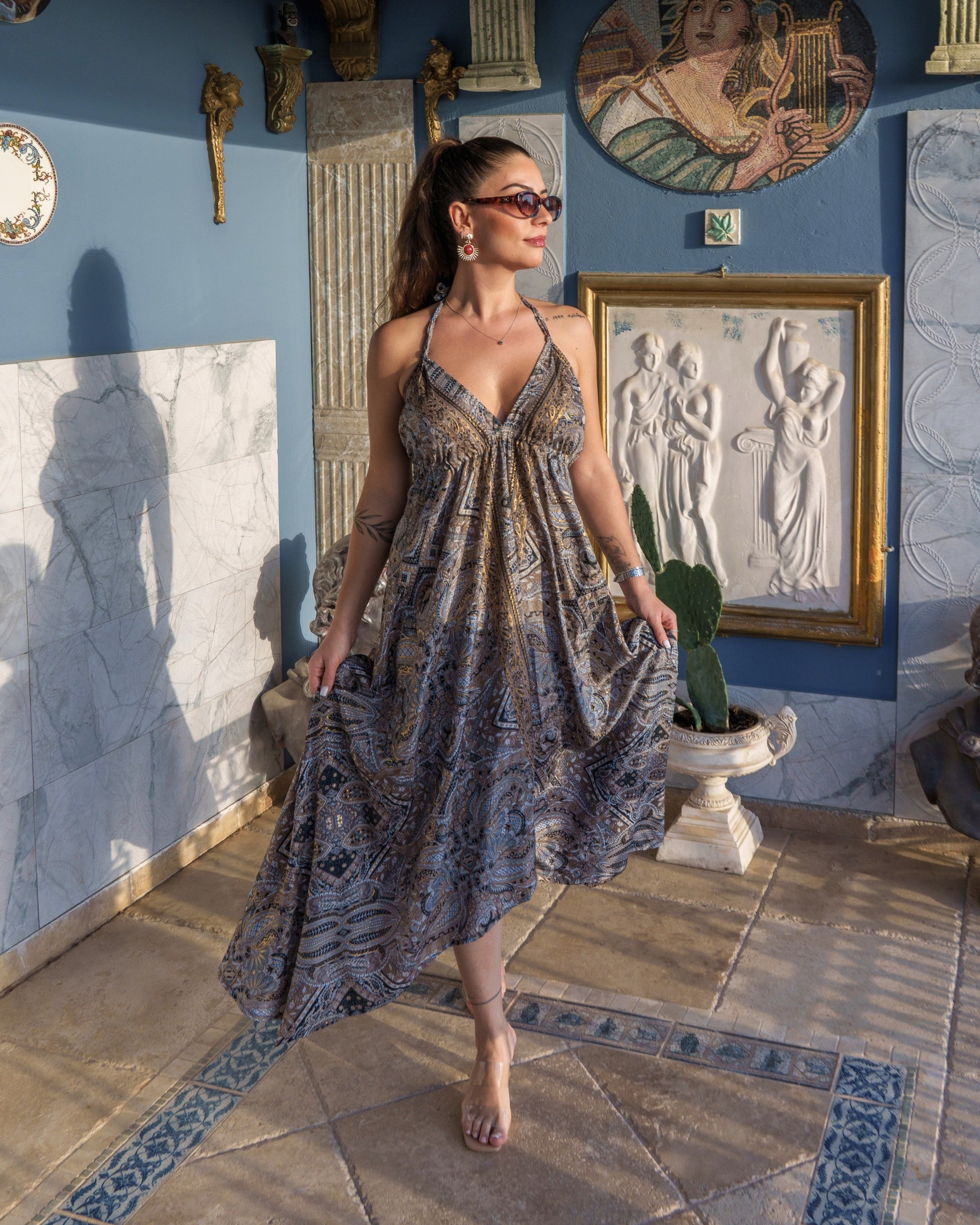 Elara - Boho Maxikleid aus Seide & Viskose | ZOLYA Collection