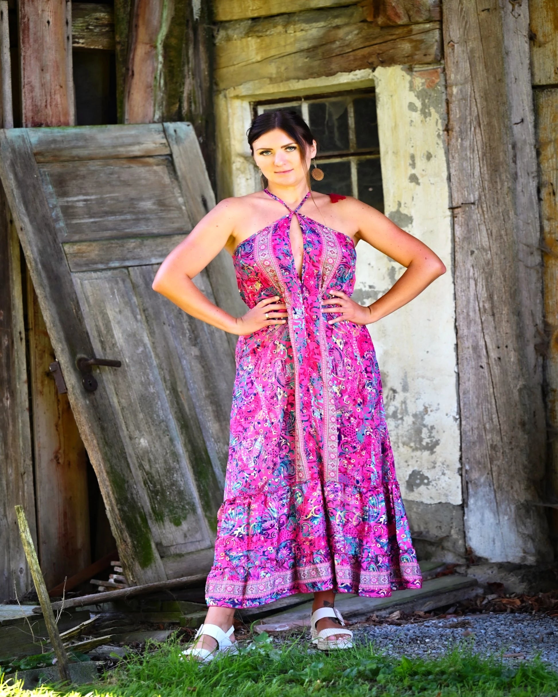 Sorenna - Boho Maxikleid aus Seide & Viskose | ZOLYA Collection