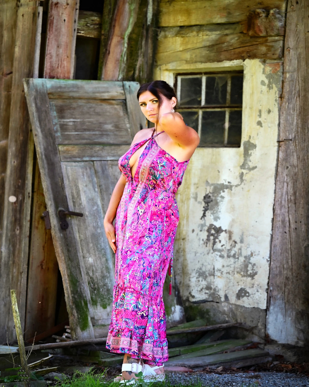 Sorenna - Boho Maxikleid aus Seide & Viskose | ZOLYA Collection